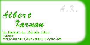 albert karman business card