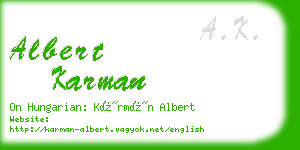 albert karman business card